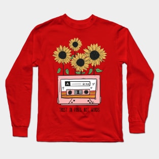 Trust in Vibe Boho Sunflower and Cassette Long Sleeve T-Shirt